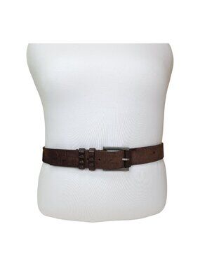 Robert Graham Mens Genuine Italian Leather Belt 36/90 Brown 44" Long 1 1/2" Wide